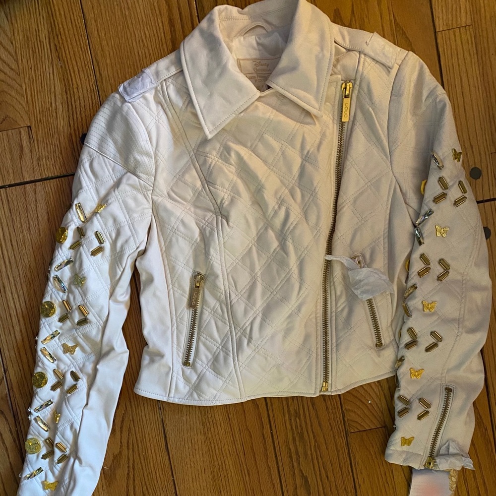Disney White faux leather jacket- Cinderella